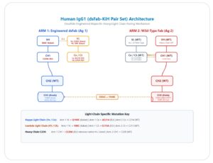 Human IgG1 (dsFab-KiH Pair Set) Architecture
