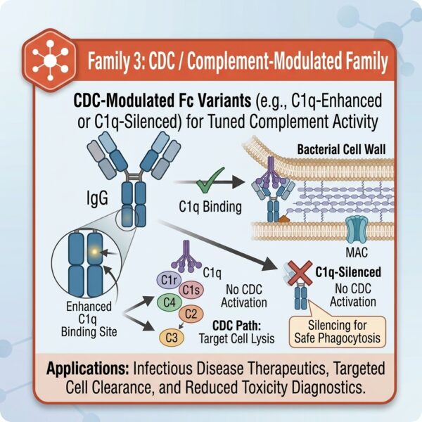 Fc engineering vectors: CDC / Complement Modulated Family