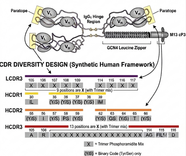 Fusion BioLabs Humanized Bivalent Fab CDRs diversity map